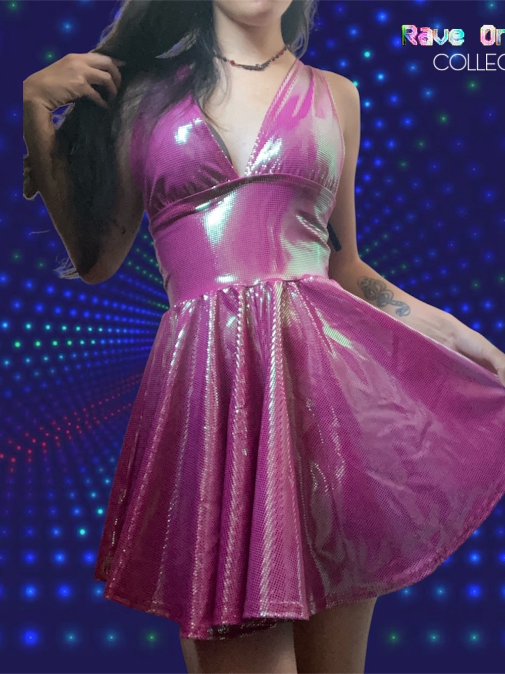 Rave Edgy Jayd Handmade Raspberry Shimmer Floaty Playsuit